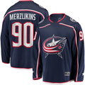 MATTH CB.Jackets #90 Elvis Merzlikins Navy Home Breakaway Player Jersey