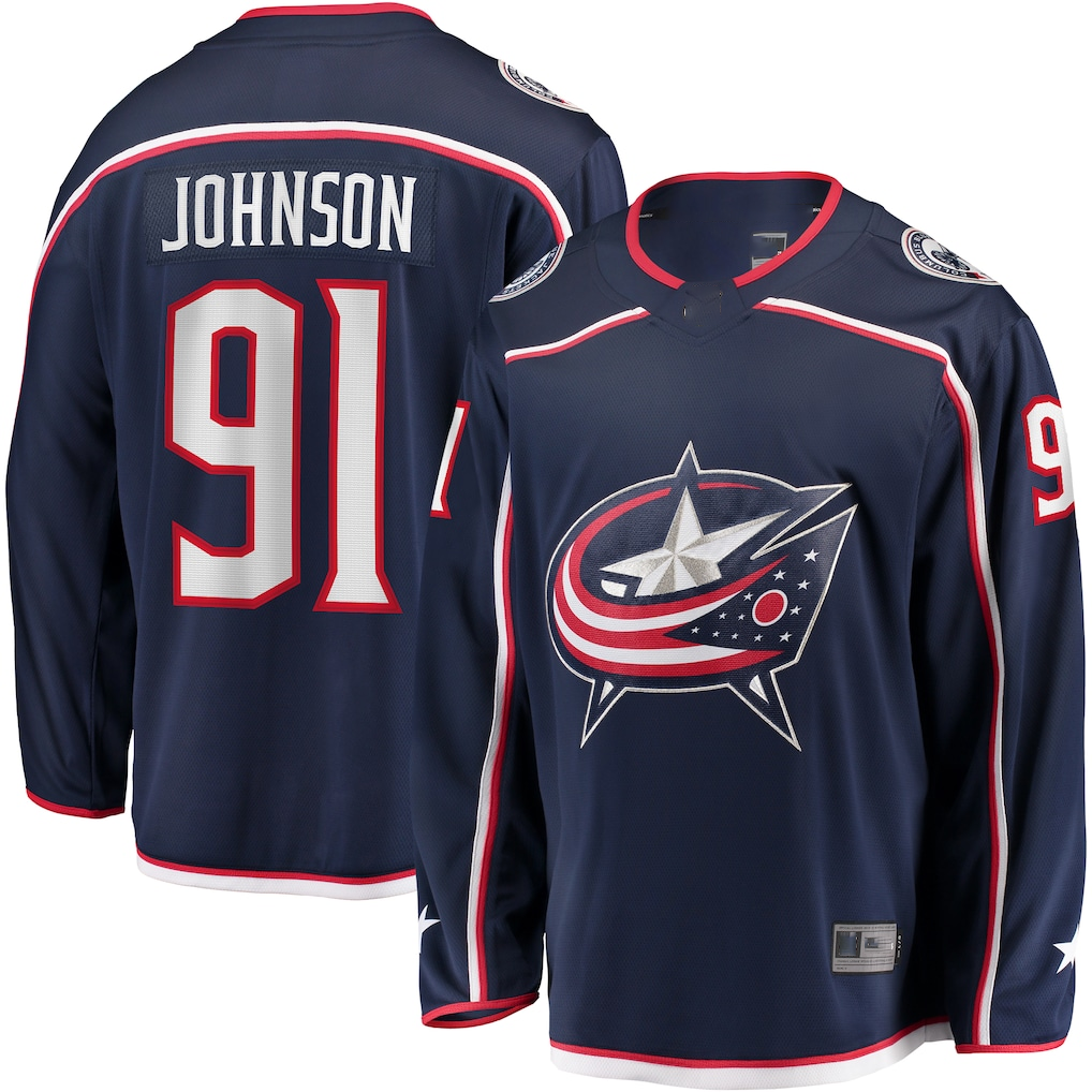 MATTH CB.Jackets #91 Kent Johnson Navy Home Breakaway Jersey