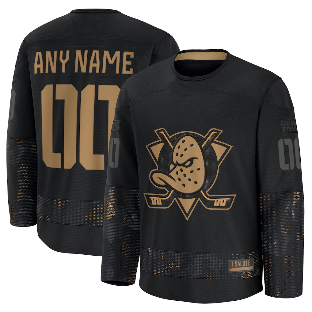 MATTH Custom A.Ducks Black 2024 Military Appreciation Practice Jerseys