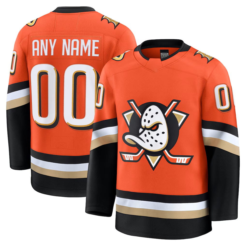 MATTH Custom A.Ducks Orange Home Premium Jerseys