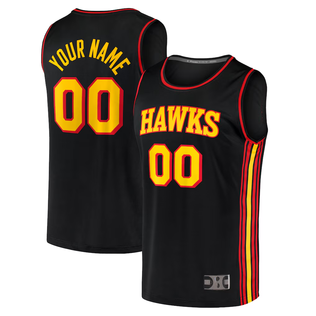 MATTH Custom A.Hawks Black Fast Break Replica Jerseys - Statement Edition