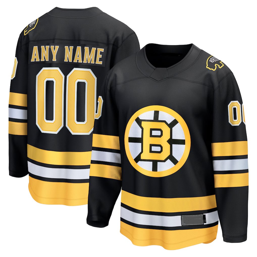 MATTH Custom B.Bruins Black Home Breakaway Stitched Jerseys