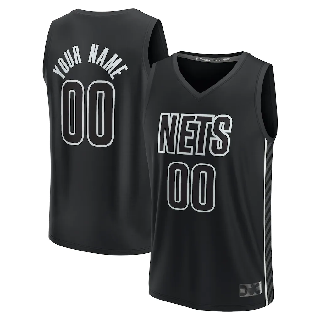 MATTH Custom B.Nets Fanatics Black Fast Break Stitched Jerseys- Statement Edition