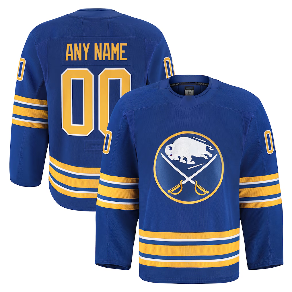 MATTH Custom B.Sabres Royal Home Authentic Pro Stitched Jerseys