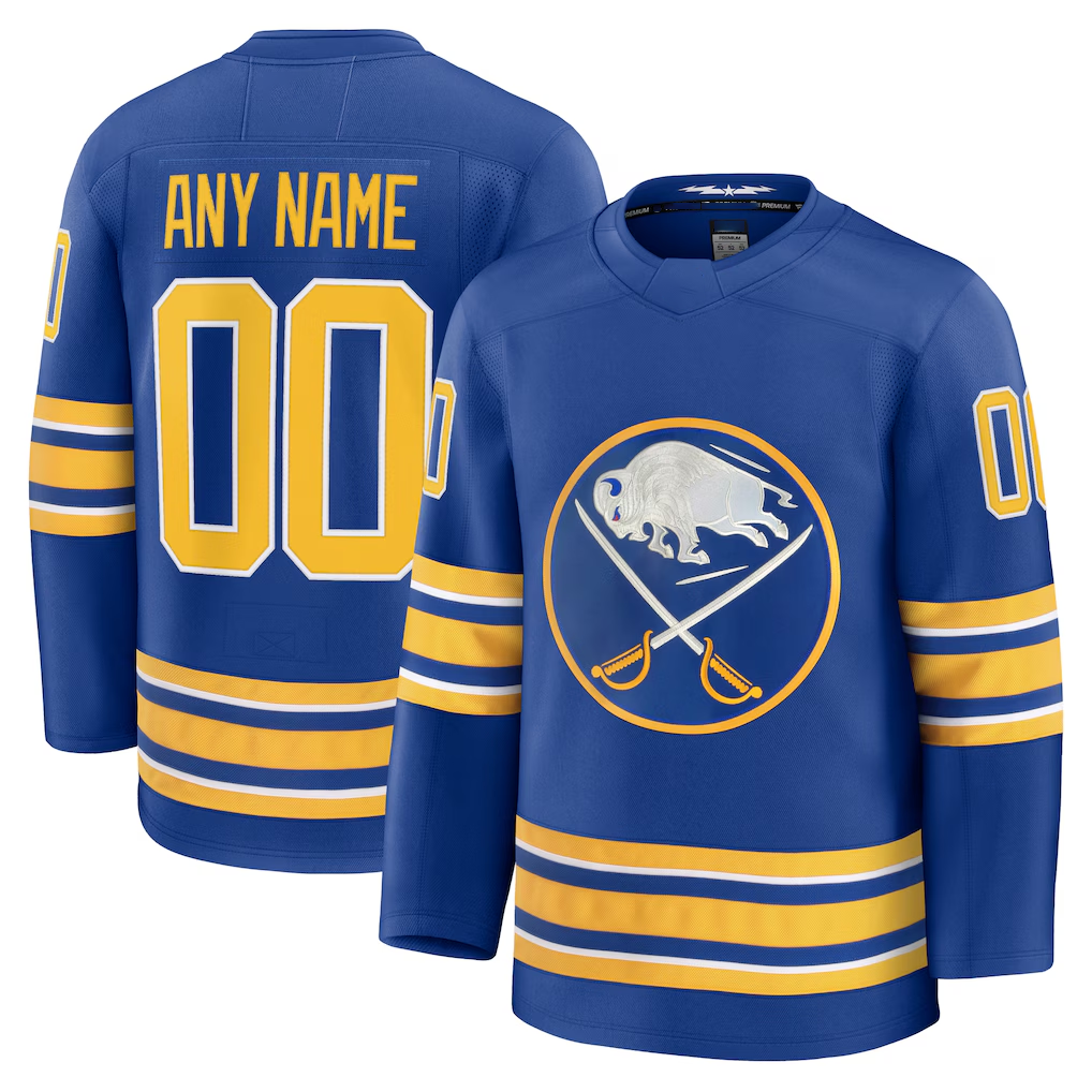 MATTH Custom B.Sabres Royal Home Premium Stitched Jerseys