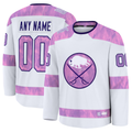 MATTH Custom B.Sabres White 2024 Hockey Fights Cancer Practice Stitched Jerseys