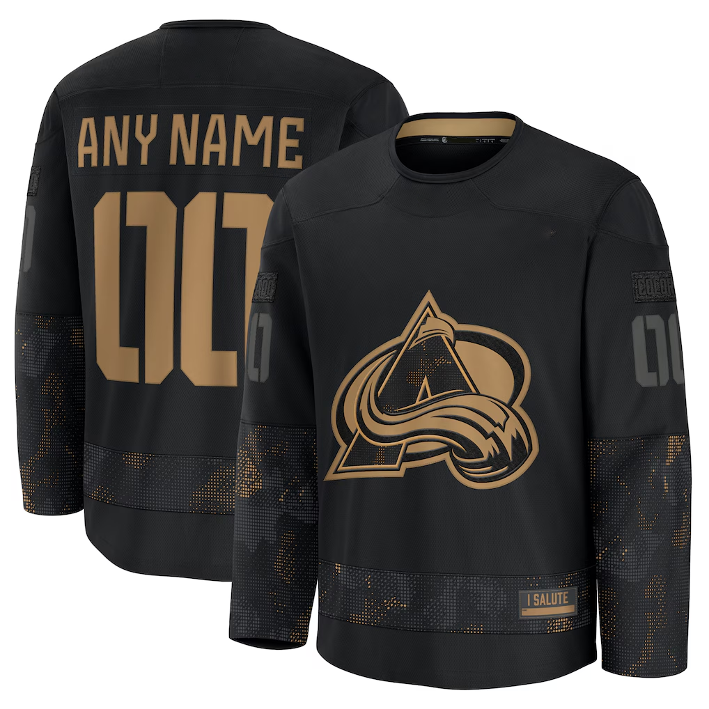 MATTH Custom C.Avalanche Black 2024 Military Appreciation Practice Jerseys