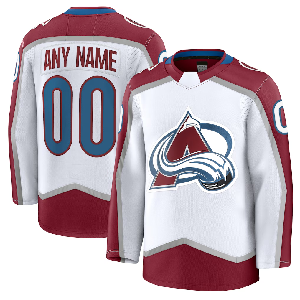 MATTH Custom C.Avalanche White Away Premium Jerseys