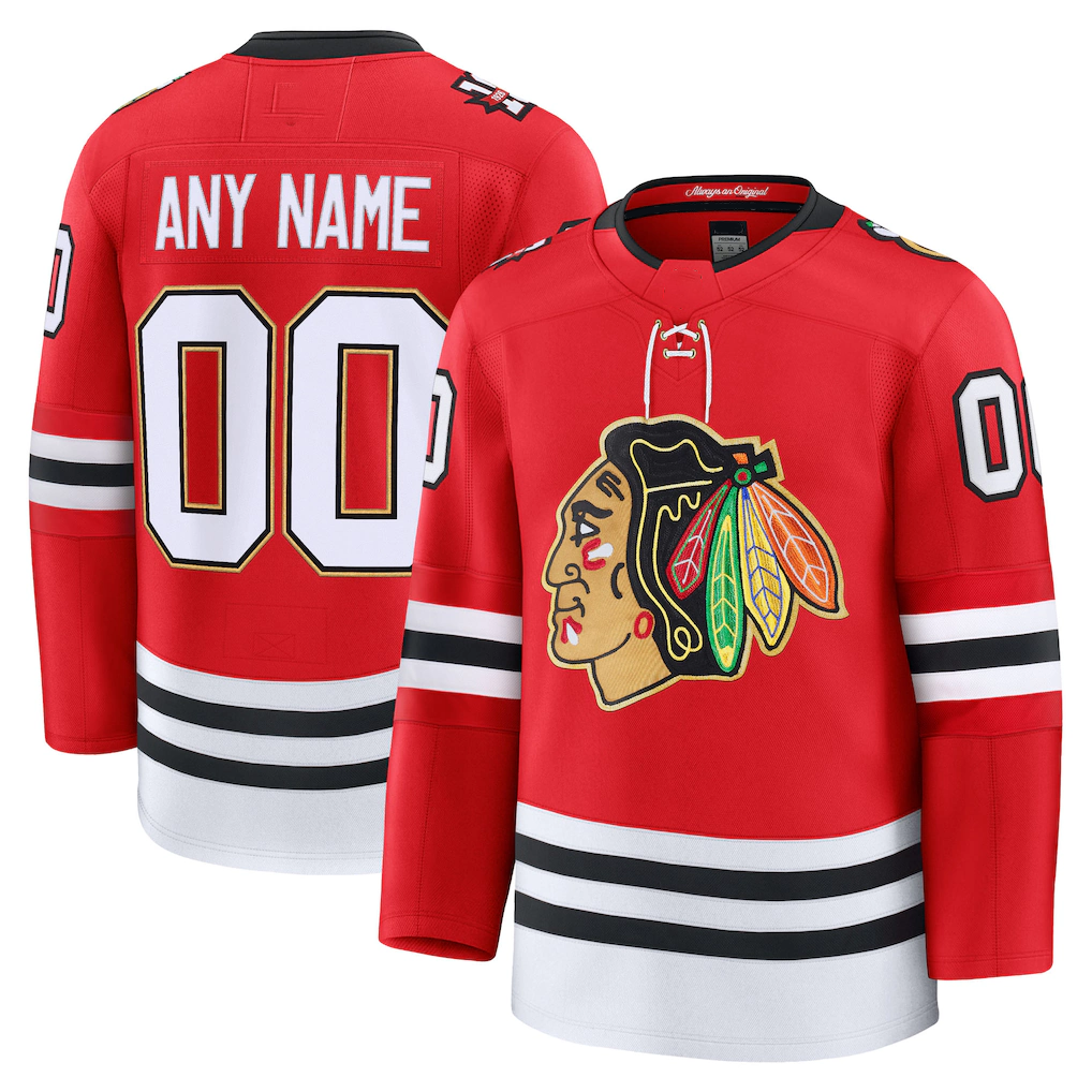 MATTH Custom C.Blackhawks Red Centennial Premium Jerseys