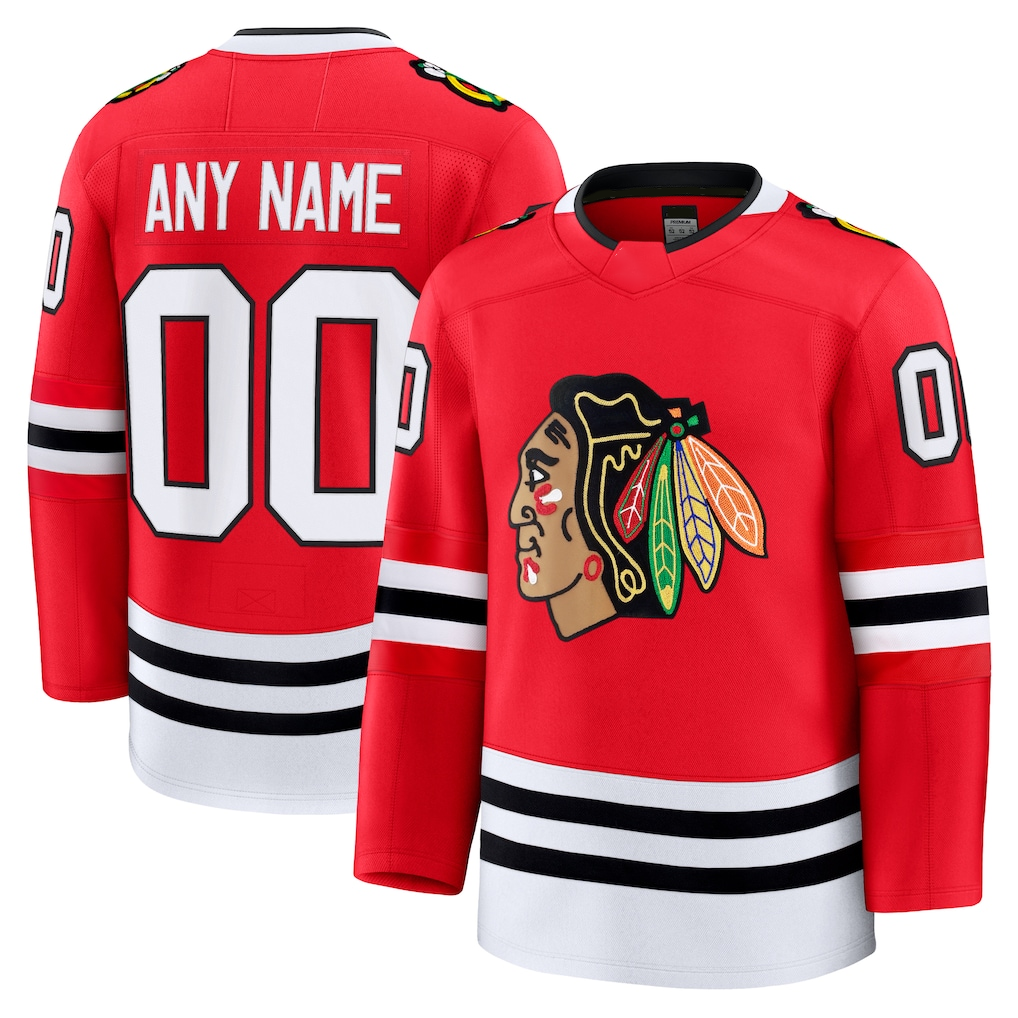 MATTH Custom C.Blackhawks Red Home Premium Jerseys