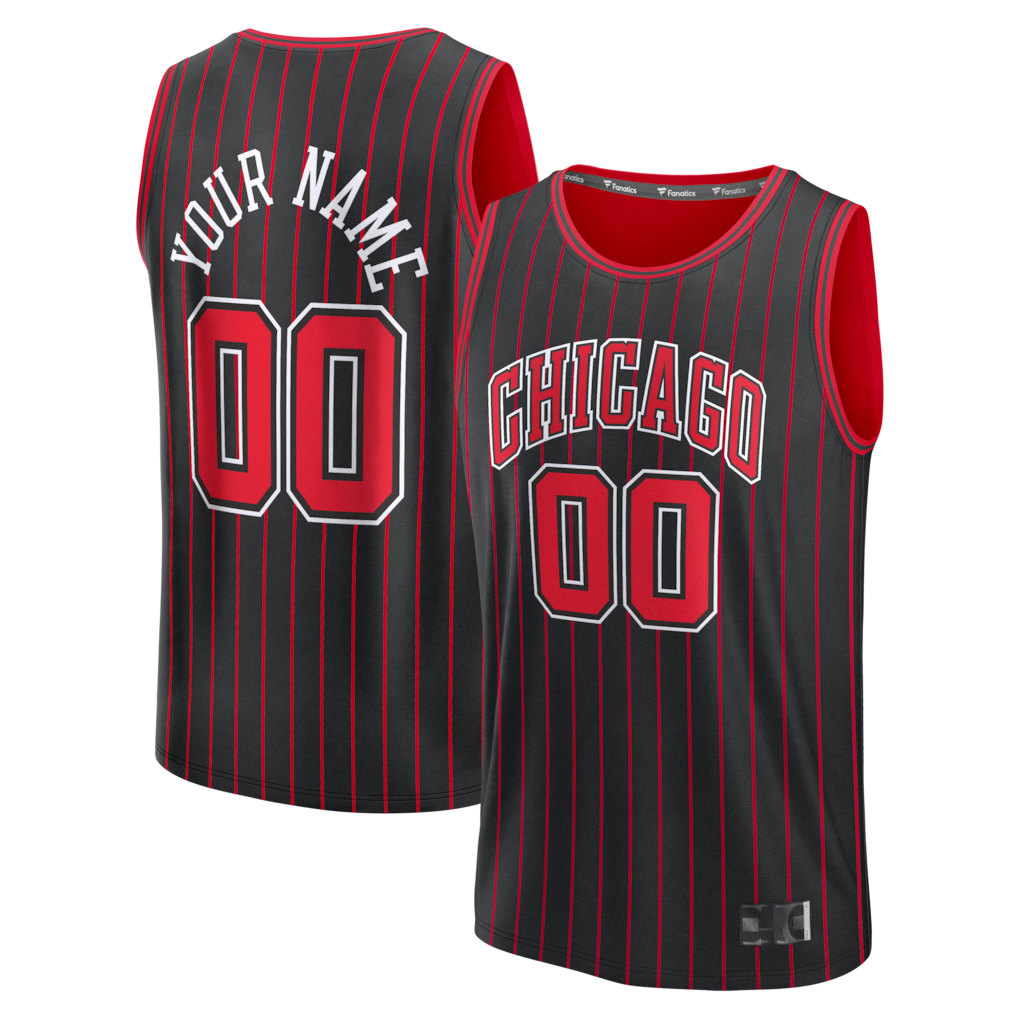 MATTH Custom Chicago BullsC.Bulls Black Fast Break Jerseys - Icon Edition