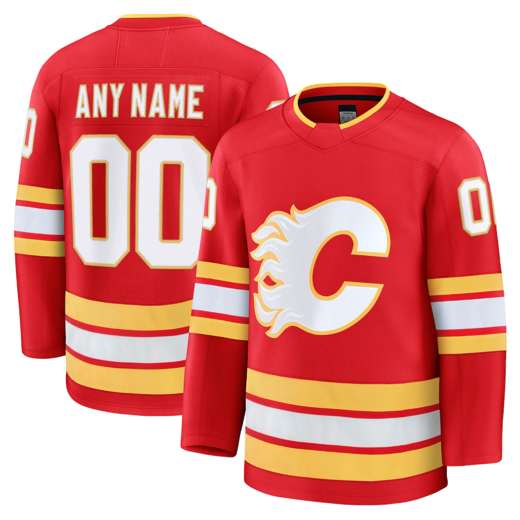 MATTH Custom C.Flames Red Home Premium Jerseys