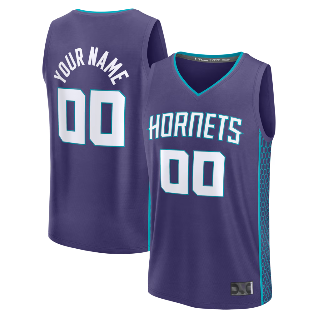 MATTH Custom C.Hornets  Purple Fast Break Jerseys - Icon Edition