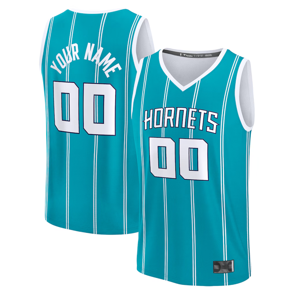 MATTH Custom C.Hornets  Teal Fast Break Jerseys - Icon Edition