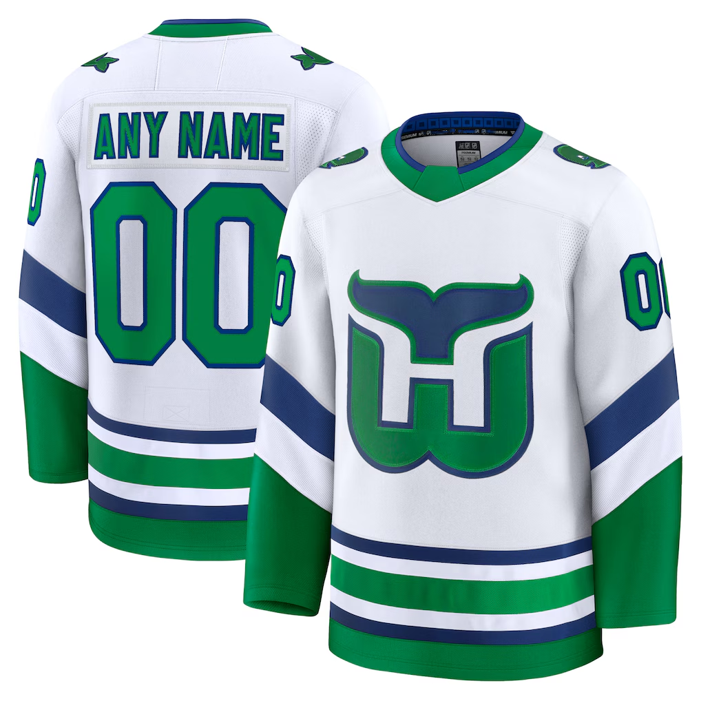 MATTH Custom C.Hurricanes White Throwback Premium Stitched Jerseys