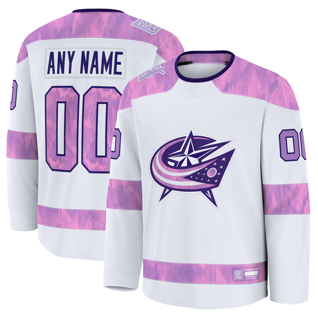 MATTH Custom CB.Jackets White 2024 Hockey Fights Cancer Practice Jersey