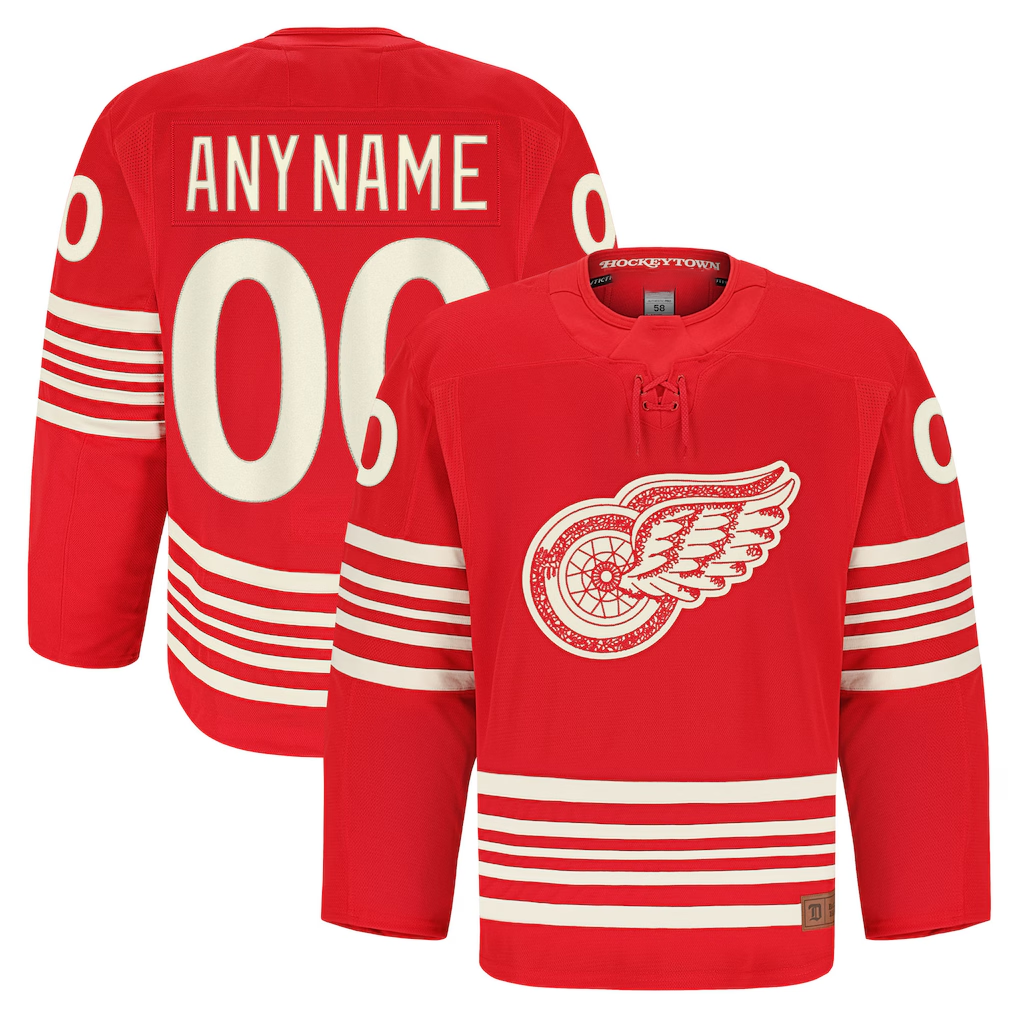 MATTH Custom D.Red wings Red Anniversary Authentic Pro Jerseys