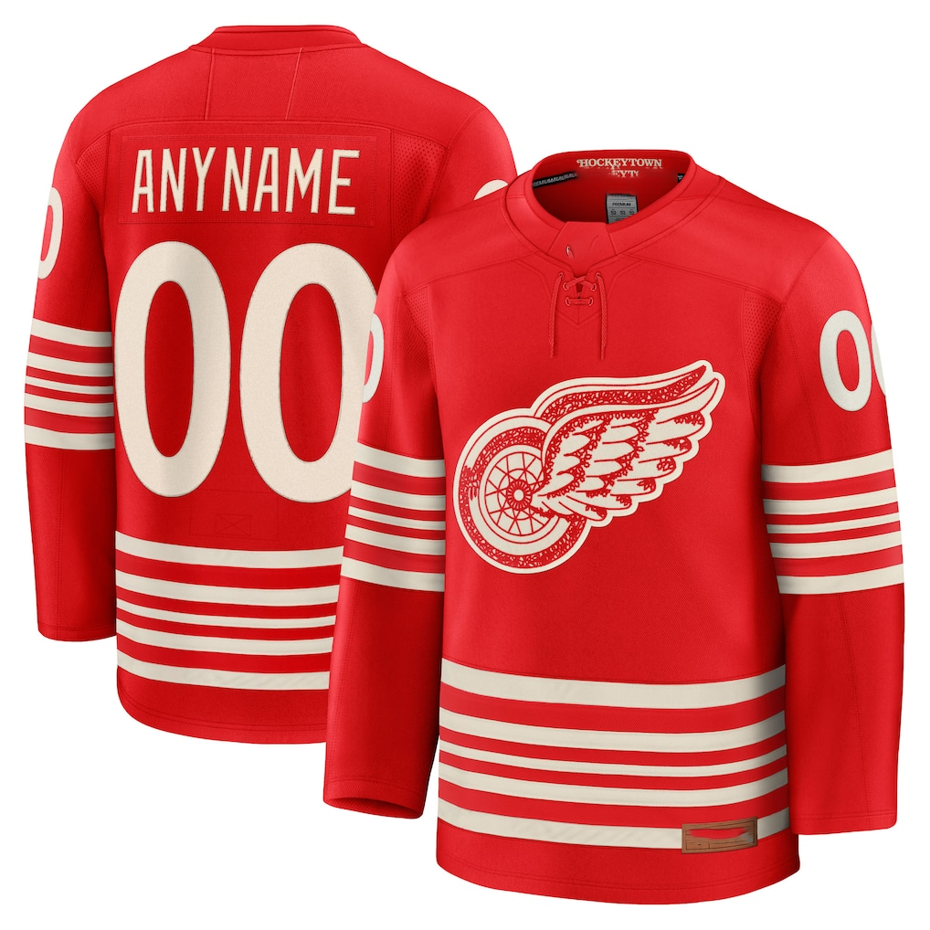 MATTH Custom D.Red wings Red Centennial Premium Jerseys