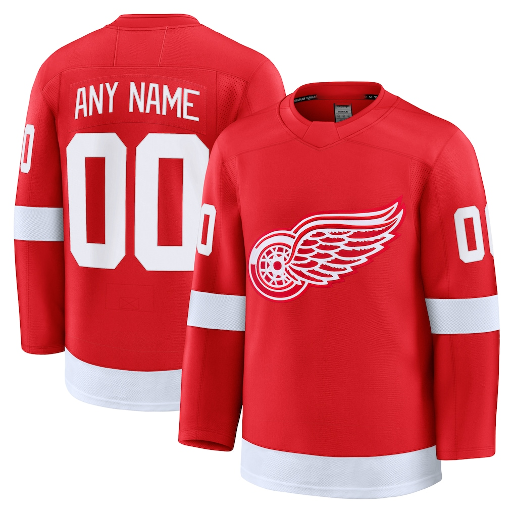MATTH Custom D.Red wings Red Home Premium Jerseys