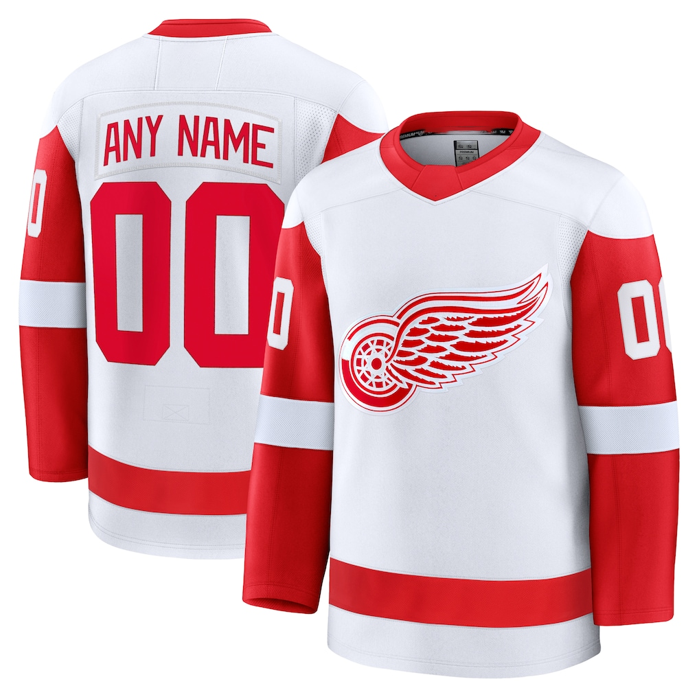 MATTH Custom D.Red wings White Away Premium Jerseys