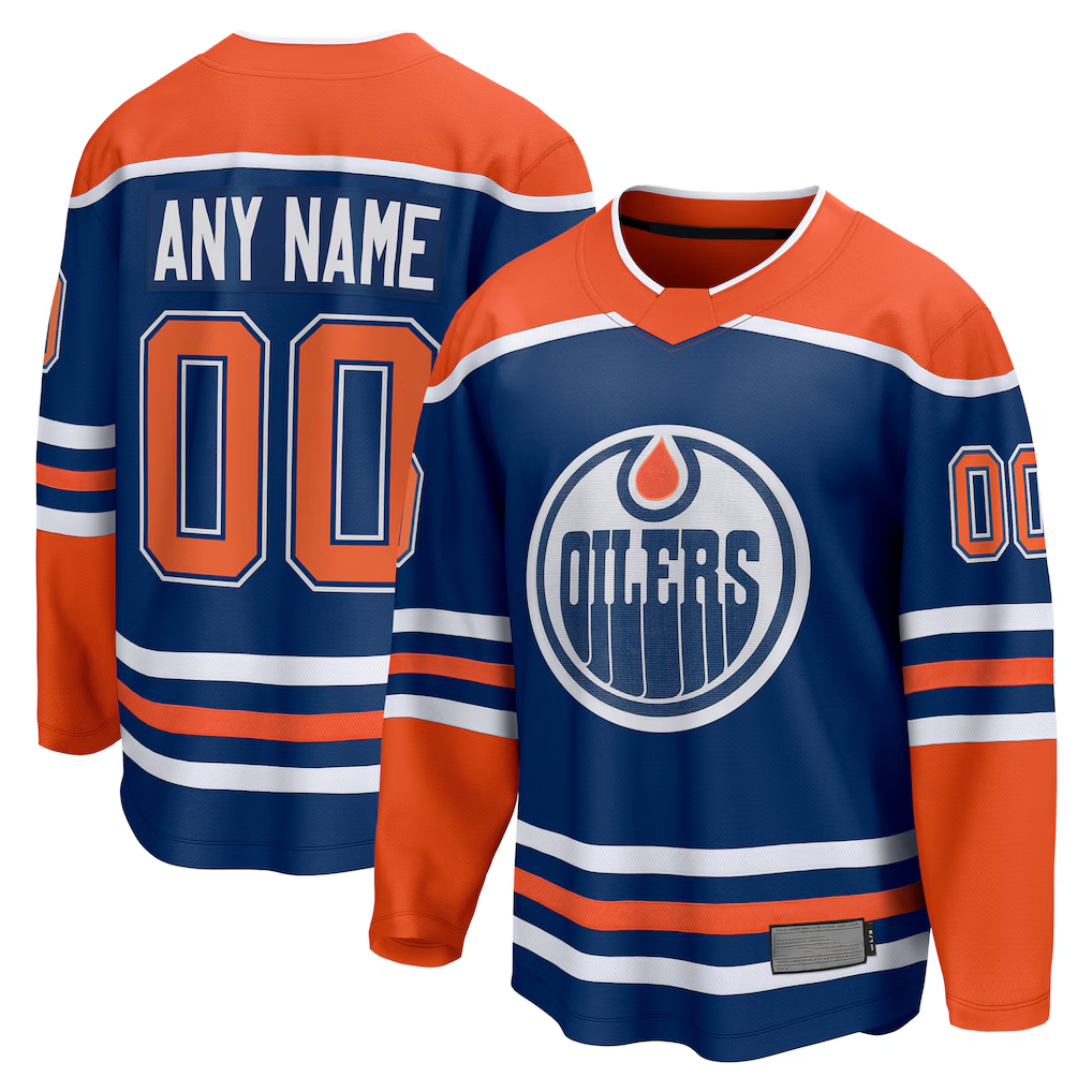 MATTH Custom E.Oilers Royal Home Breakaway Jerseys