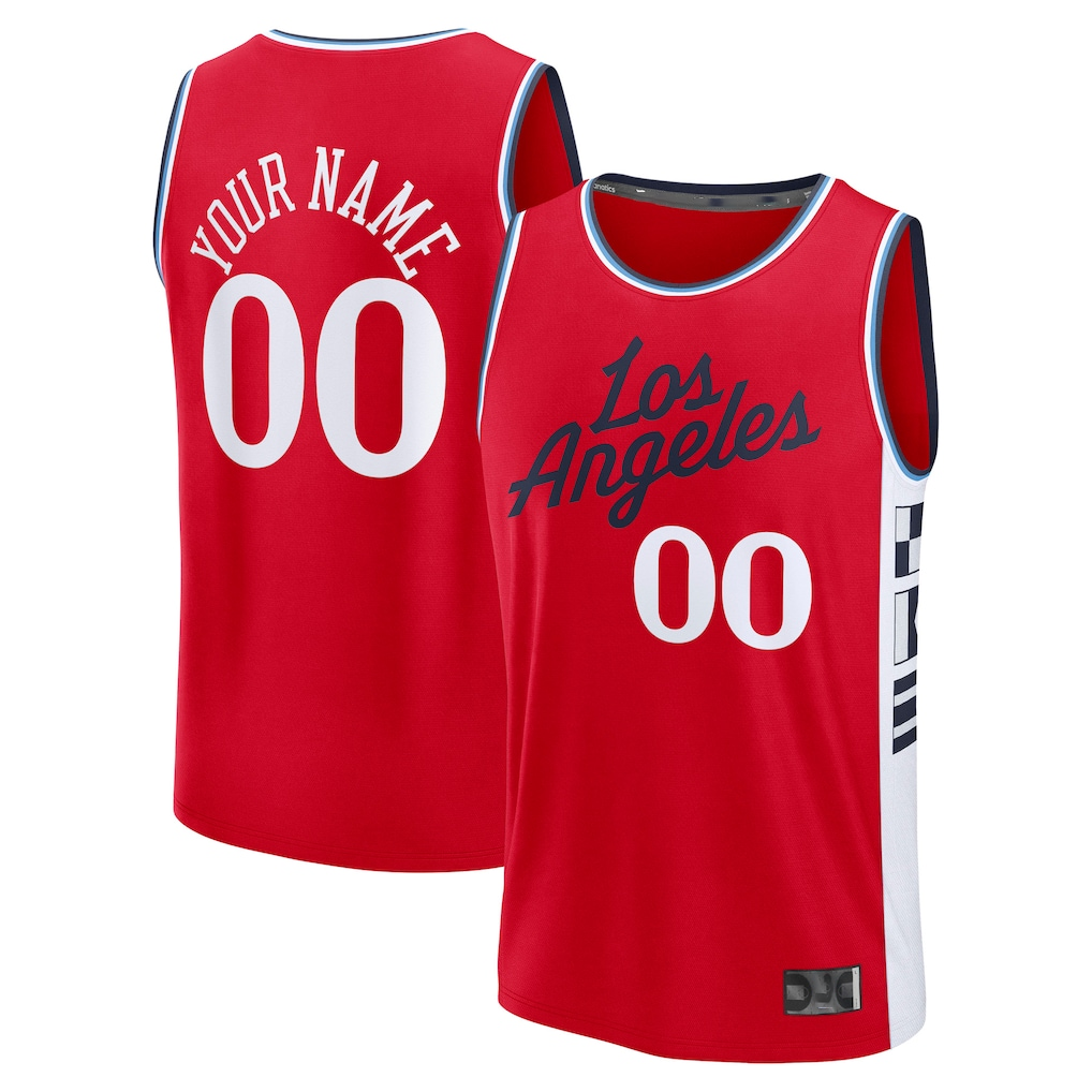 MATTH Custom LA.Clippers Red Fast Break Stitched Jerseys- Statement Edition