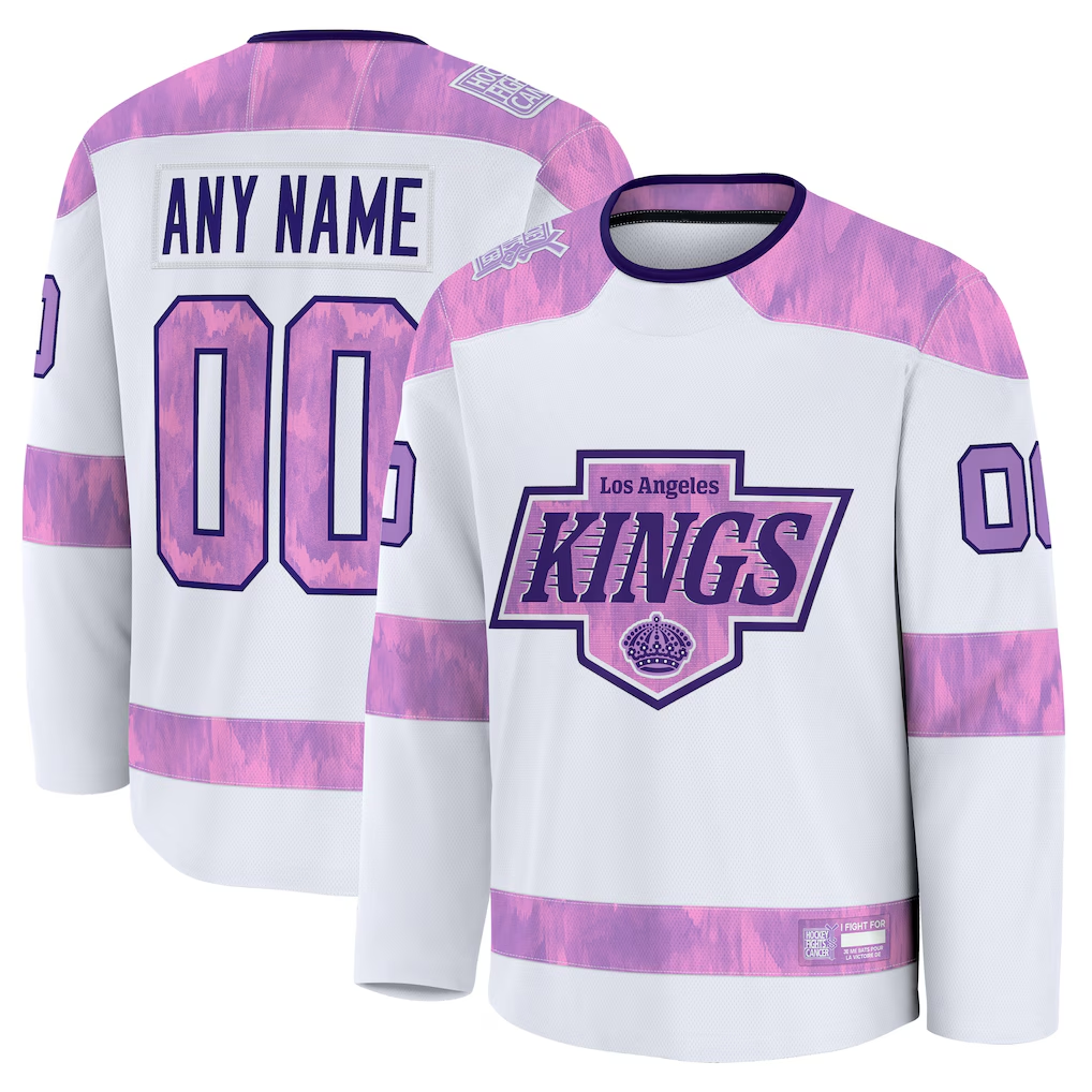 MATTH Custom LA.Kings White 2024 Hockey Fights Cancer Practice Jerseys