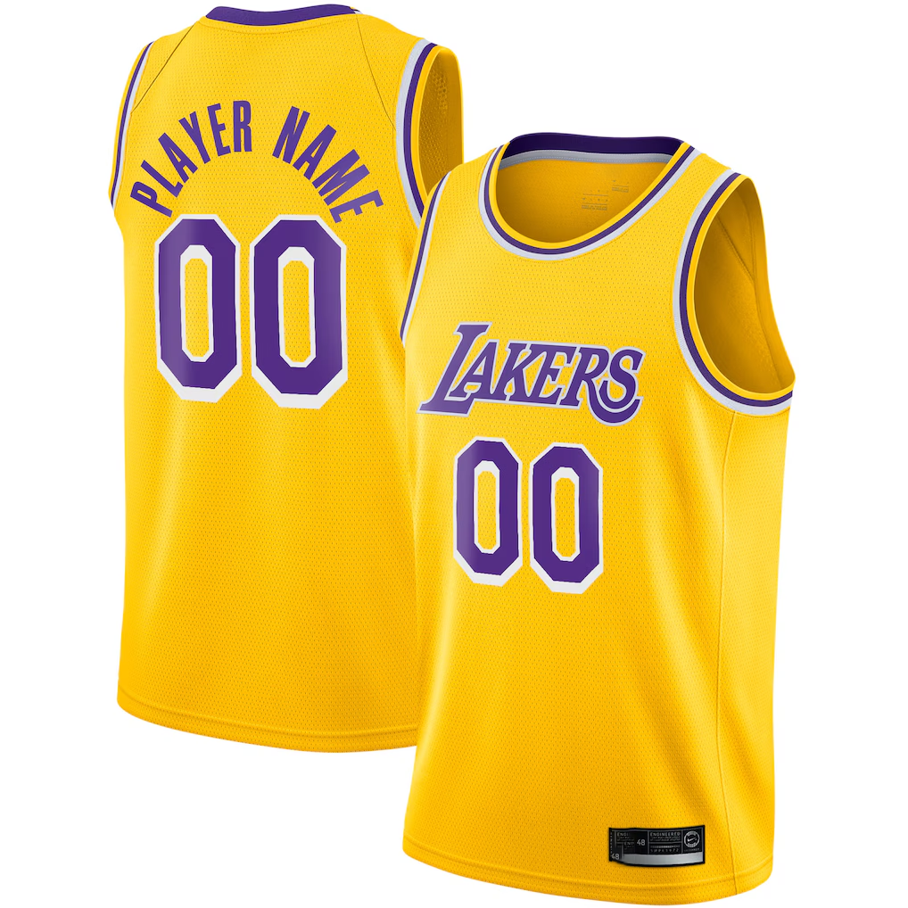 MATTH Custom LA.Lakers Gold 2020-2021 Swingman Stitched Jerseys - Icon Edition