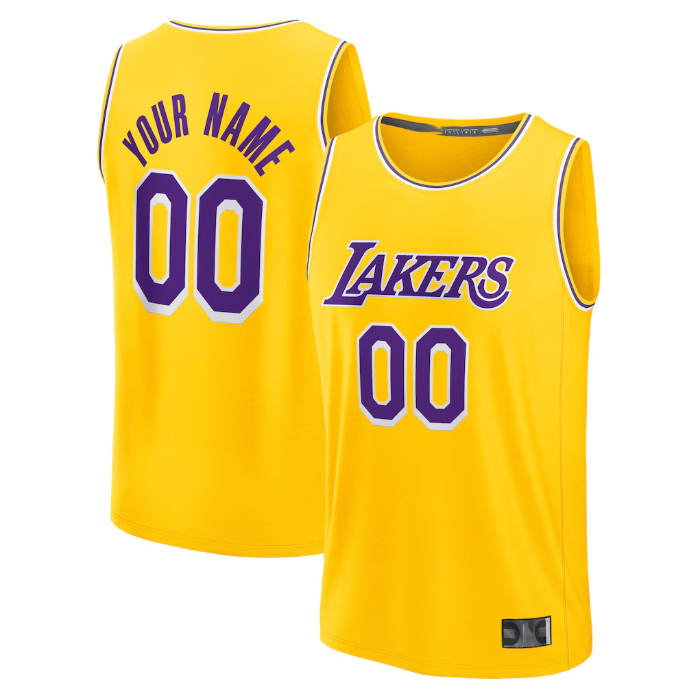 MATTH Custom LA.Lakers Gold Fast Break Stitched Jerseys - Icon Edition