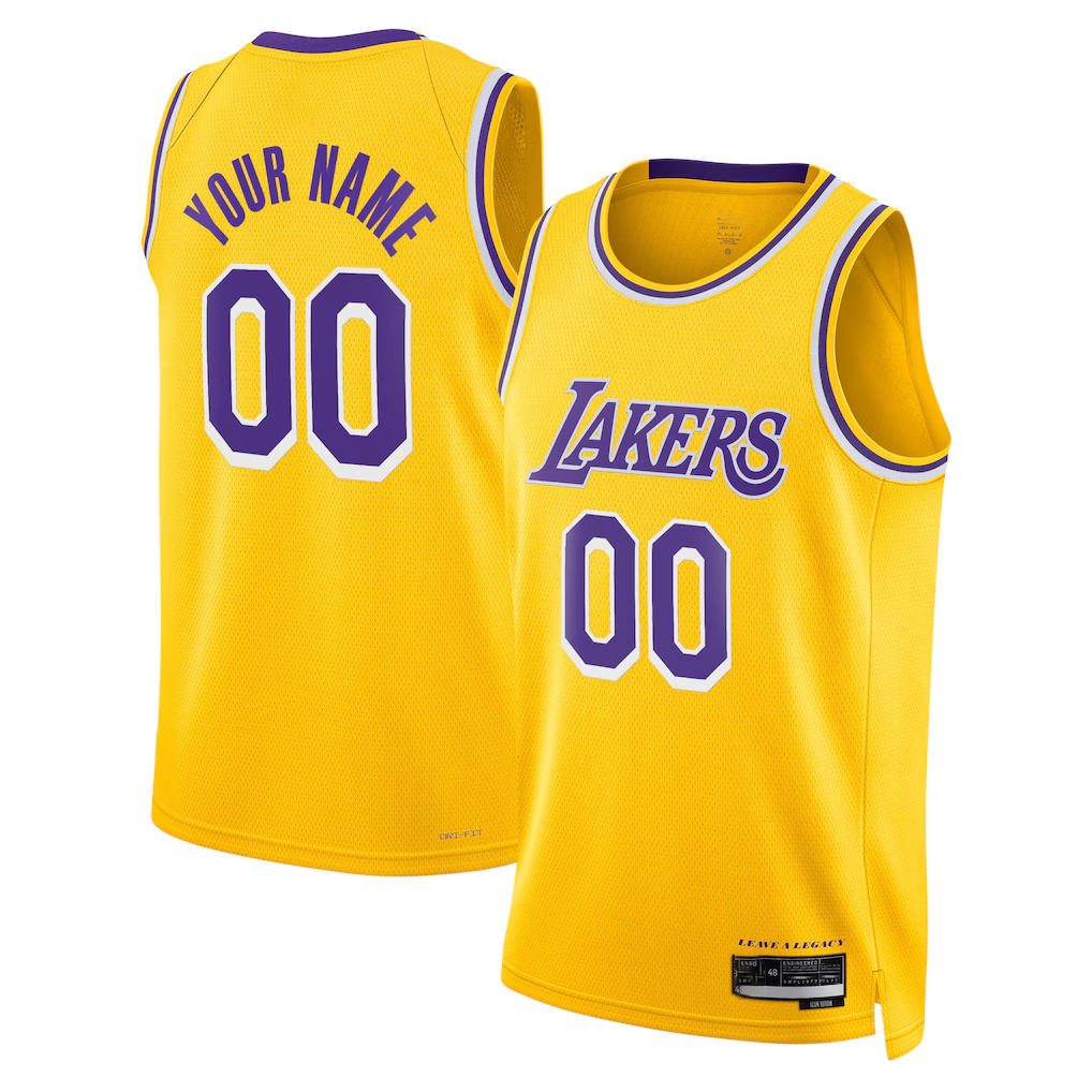 MATTH Custom LA.Lakers Gold Swingman Stitched Jerseys - Icon Edition
