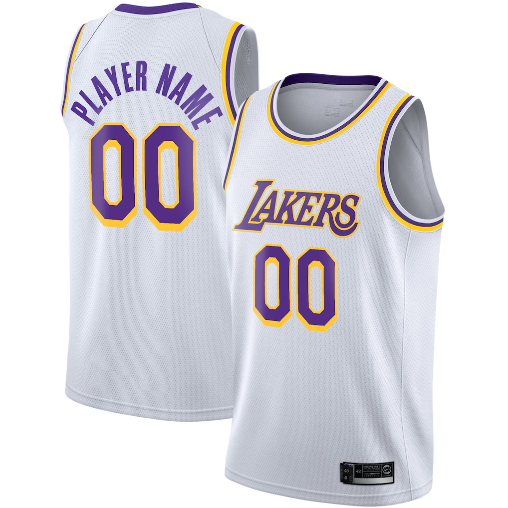 MATTH Custom LA.Lakers White 2020-2021 Swingman Stitched Jerseys - Association Edition