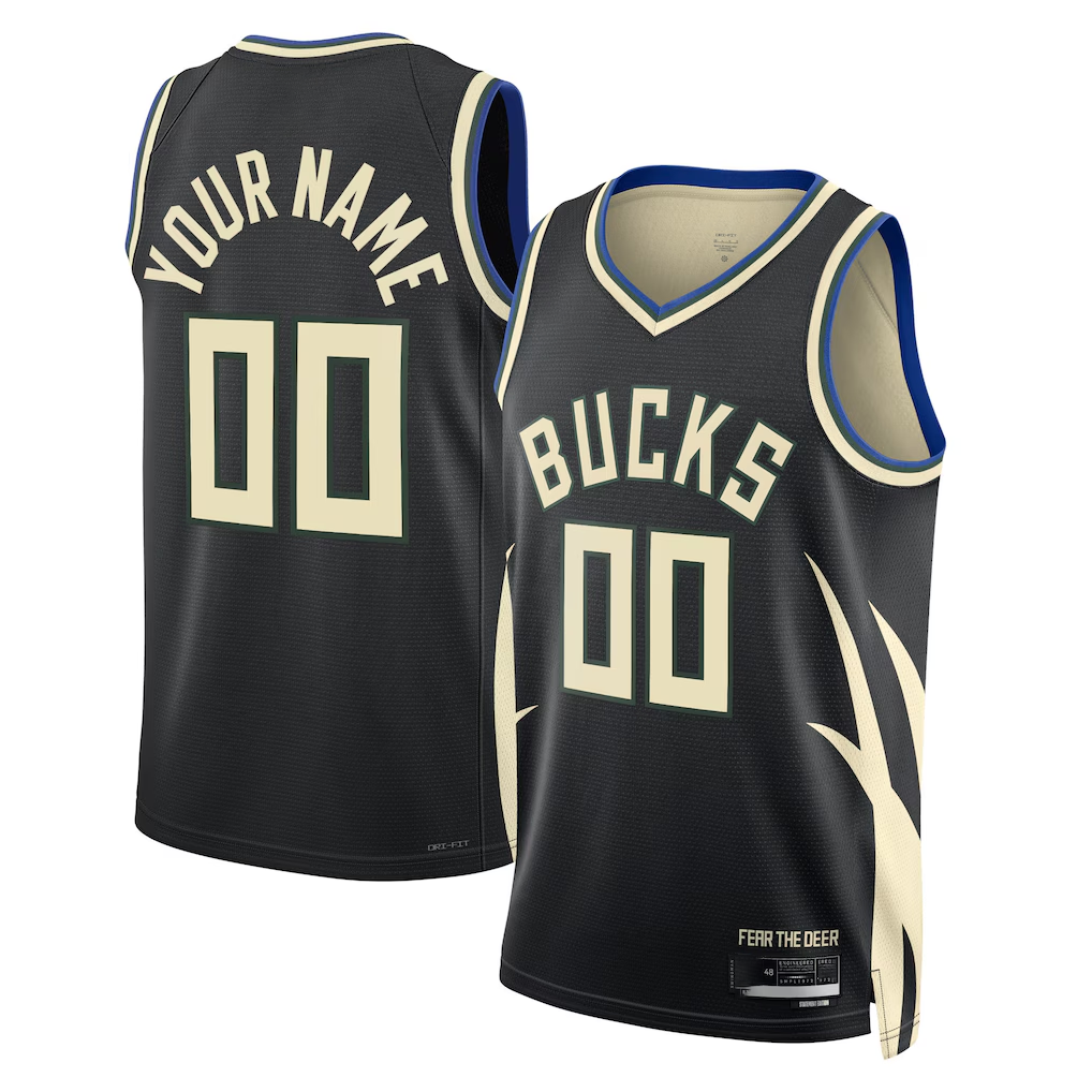 MATTH Custom M.Bucks Black 2022-23 Swingman Jerseys - Statement Edition