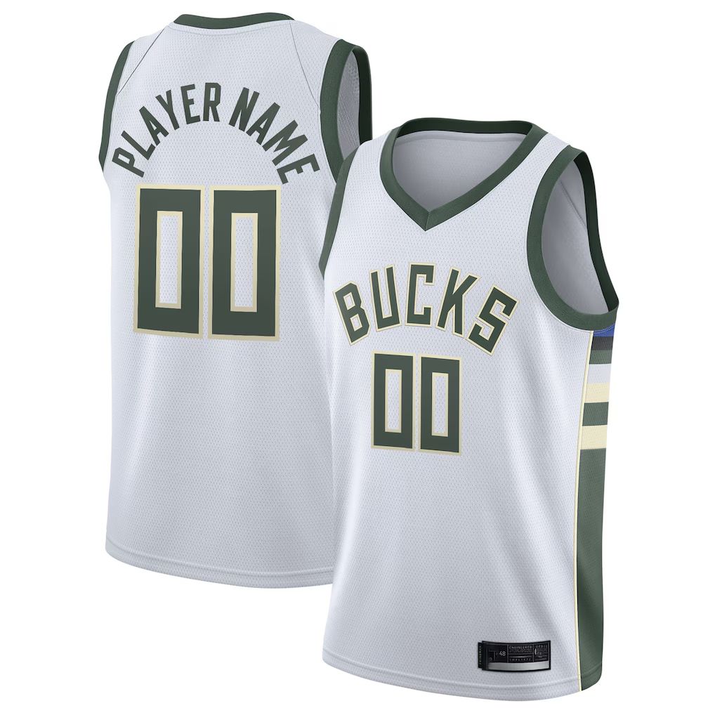 MATTH Custom M.Bucks White 2020-21 Swingman Custom Jerseys - Association Edition