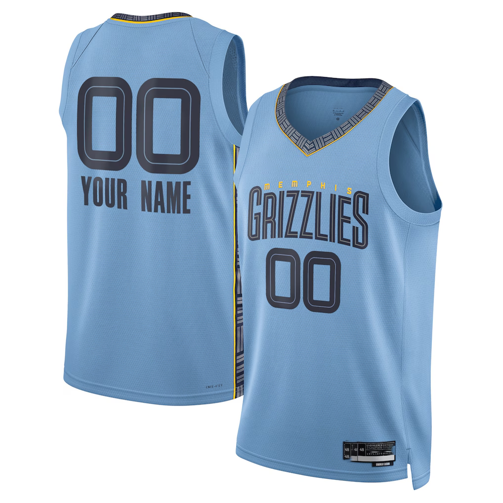 MATTH Custom M.Grizzlies Blue 2022-2023 Swingman Stitched Stitched JerseysStatement Edition