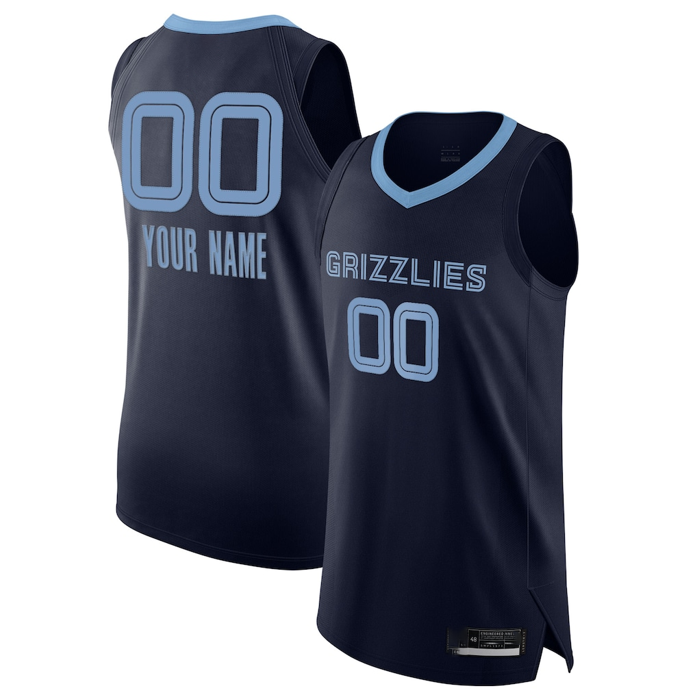 MATTH Custom M.Grizzlies Navy 2020-2021 Authentic Stitched Jerseys- Icon Edition