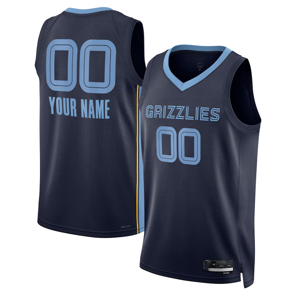 MATTH Custom M.Grizzlies Navy Swingman Stitched Jerseys- Icon Edition