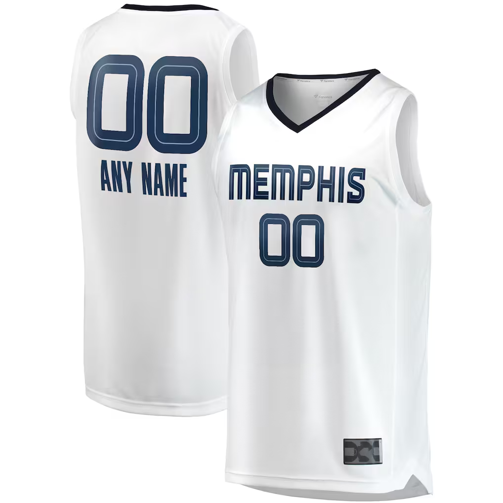MATTH Custom M.Grizzlies White Fast Break Replica Stitched Jerseys- Association Edition
