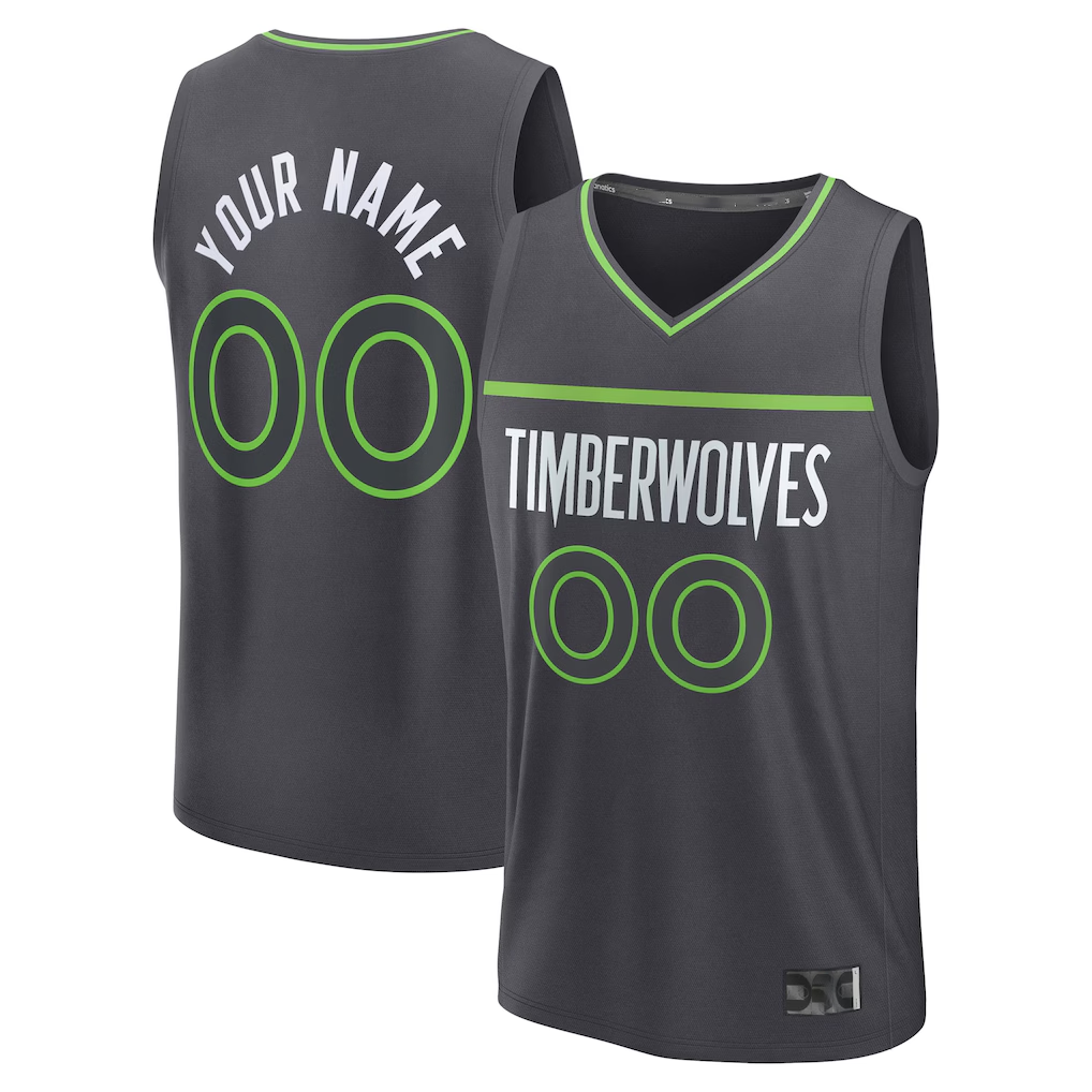 MATTH Custom M.Timberwolves Anthracite Fast Break Stitched Jerseys- Icon Edition