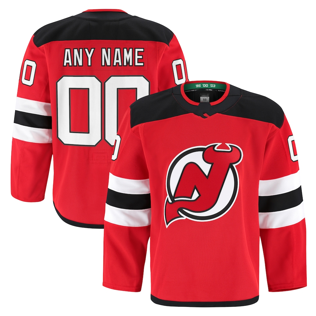 MATTH Custom N.Jersey Devils Red Home Authentic Pro Jerseys