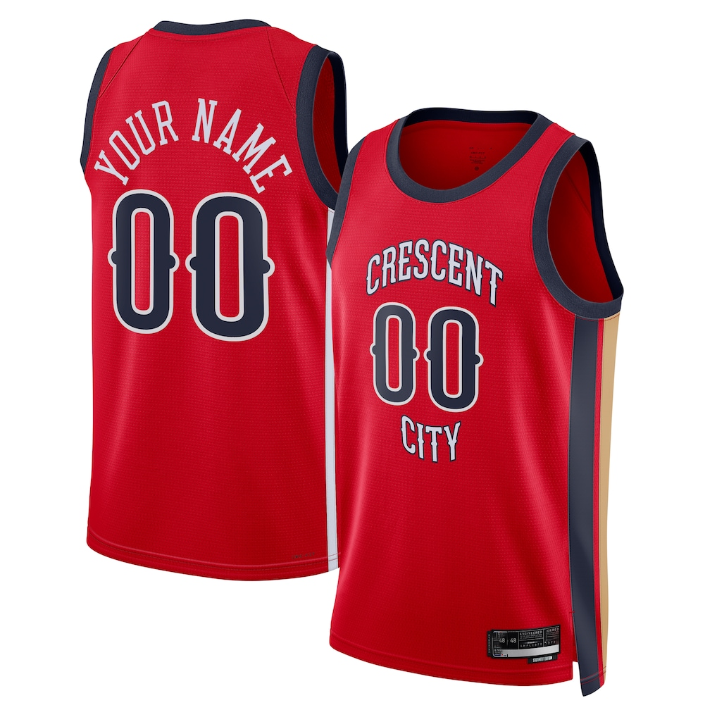 MATTH Custom NO.Pelicans Jordan Brand Red Swingman Stitched Jerseys- Statement Edition
