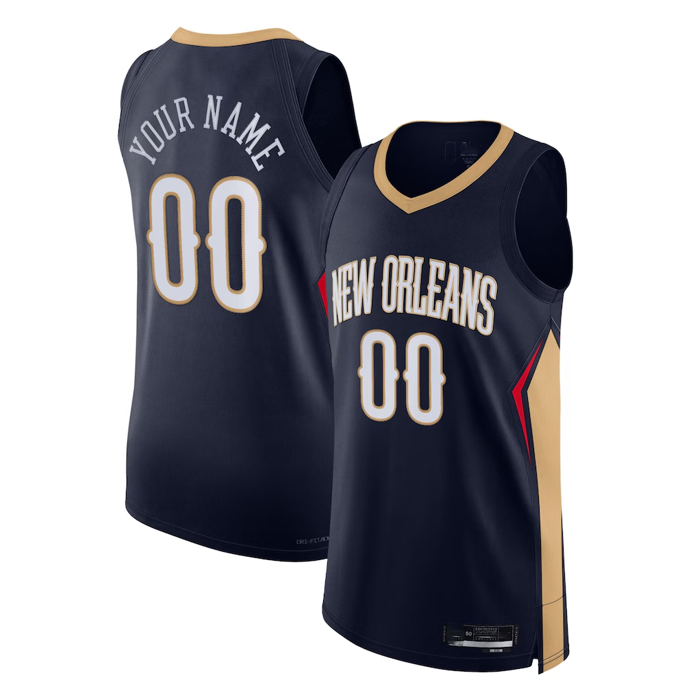 MATTH Custom NO.Pelicans Navy 2021-2022 Diamond Authentic Stitched Jerseys- Icon Edition