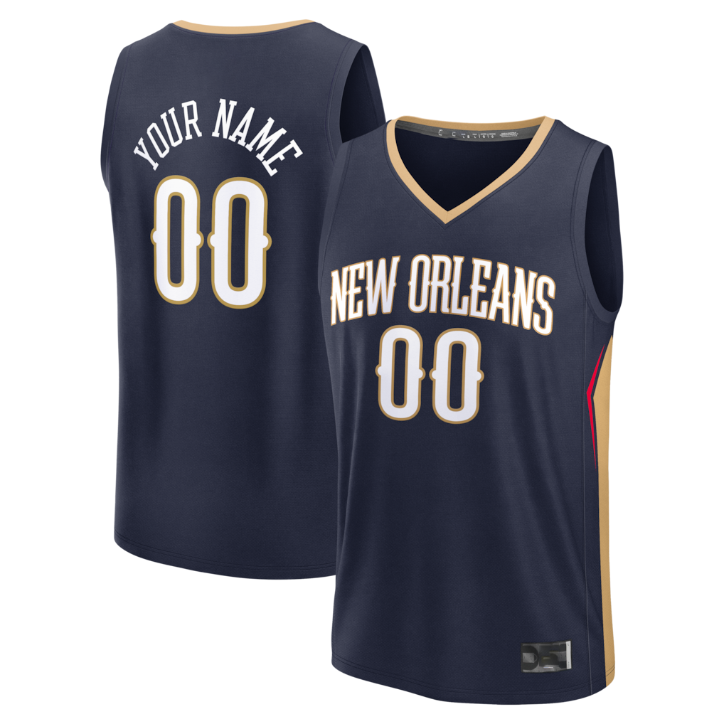 MATTH Custom NO.Pelicans Navy Fast Break Stitched Jerseys- Icon Edition