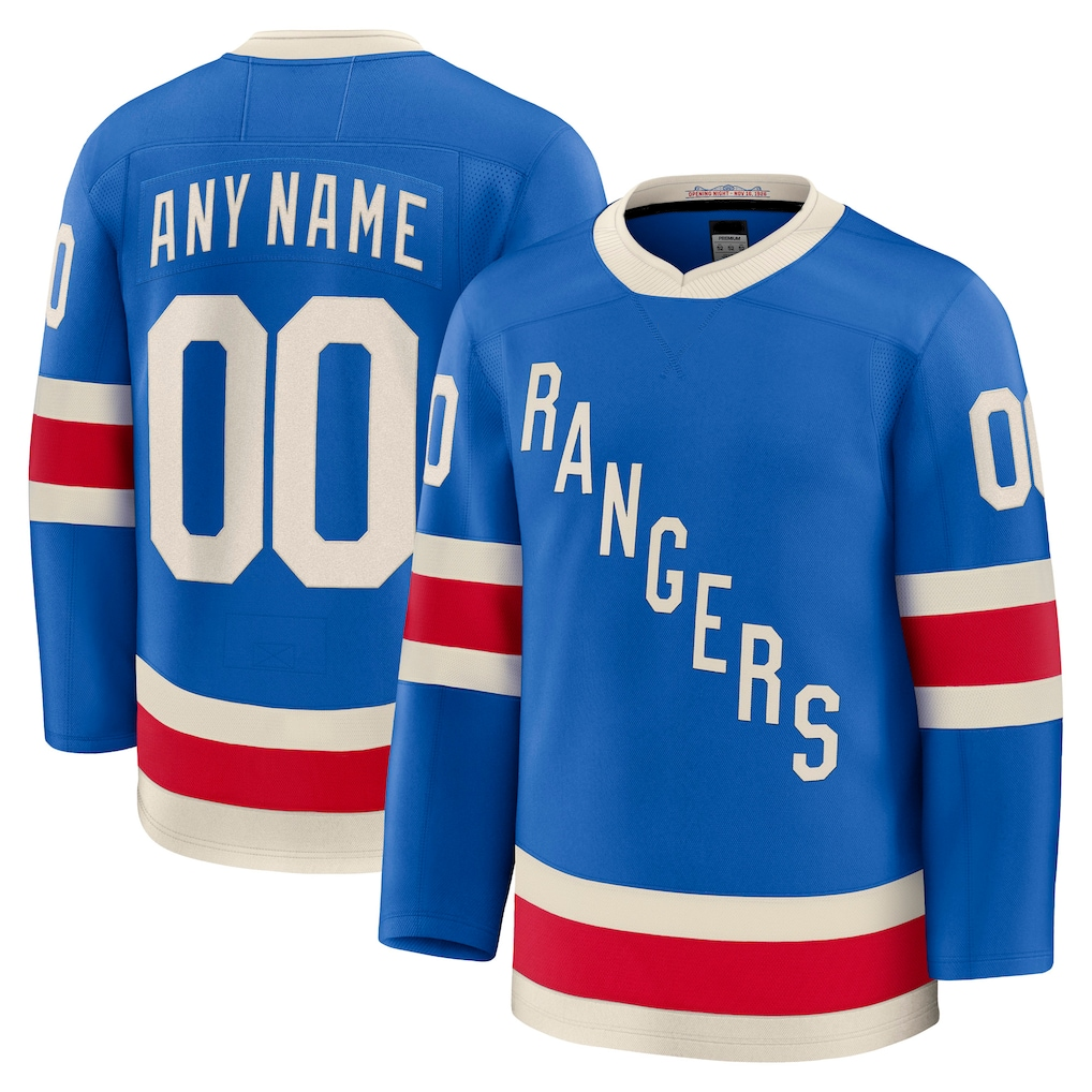 MATTH Custom NY.Rangers Blue Centennial Premium Jerseys