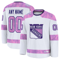 MATTH Custom NY.Rangers White 2024 Hockey Fights Cancer Practice Jerseys
