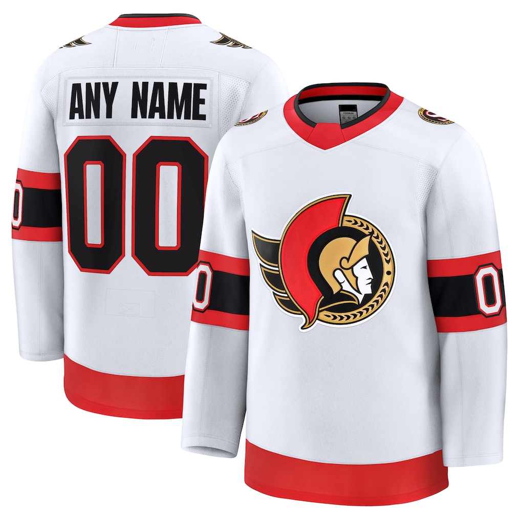 MATTH Custom O.Senators White Away Premium Jerseys
