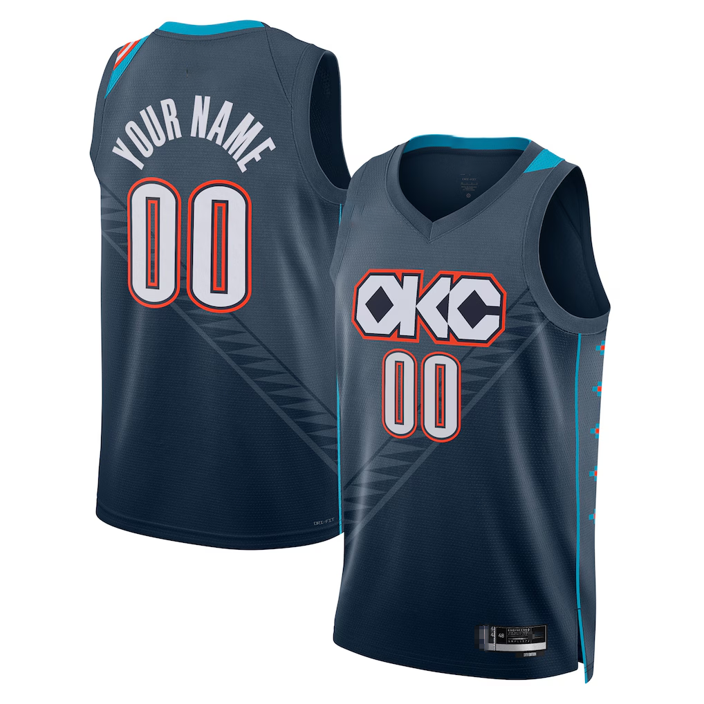 MATTH Custom OC.Thunder Blue 2025-2026 City Edition Swingman Stitched Jerseys