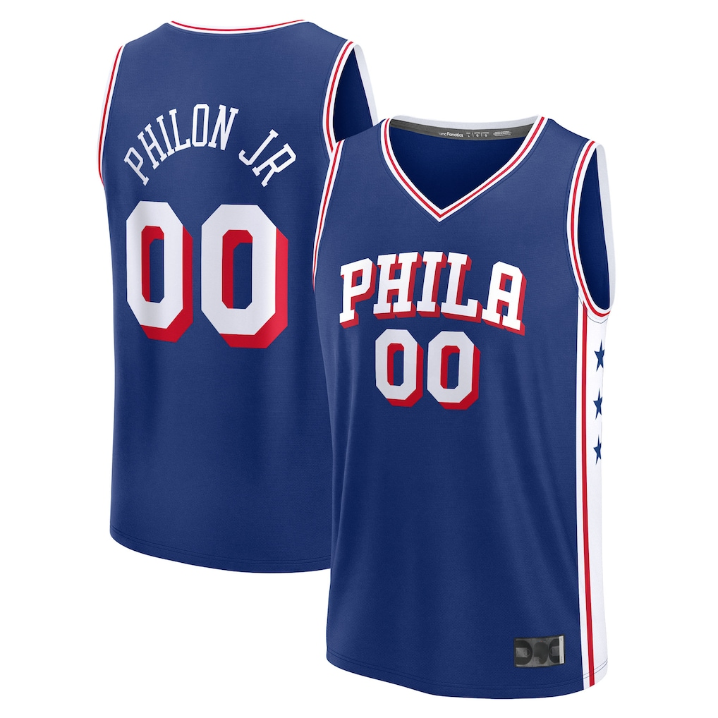 MATTH P.76ers #00 Labaron Philon Jr. Royal Swingman Jerseys - Icon Edition