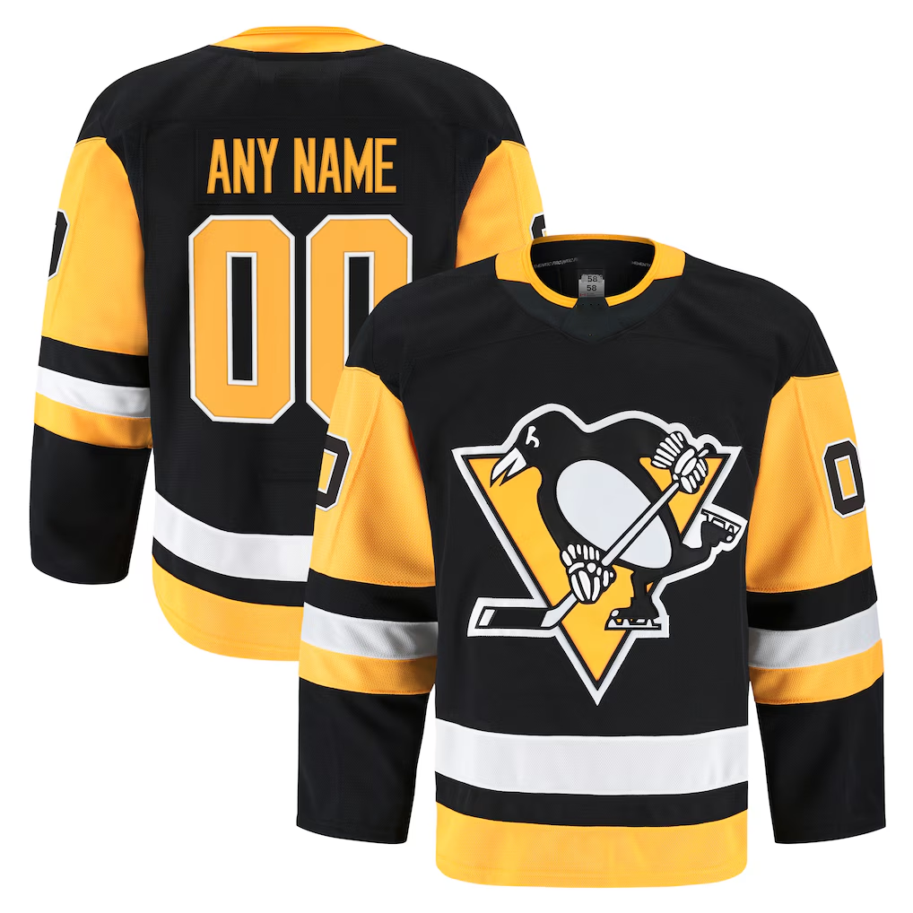 MATTH Custom P.Penguins Black Home Authentic Pro Jerseys