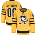 MATTH Custom P.Penguins Gold Alternate Authentic Pro Jerseys