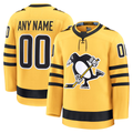 MATTH Custom P.Penguins Gold Alternate Premium Jerseys